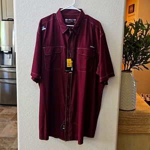 Ariat Vent Tek Mens Shirt, XXLT, Burgundy